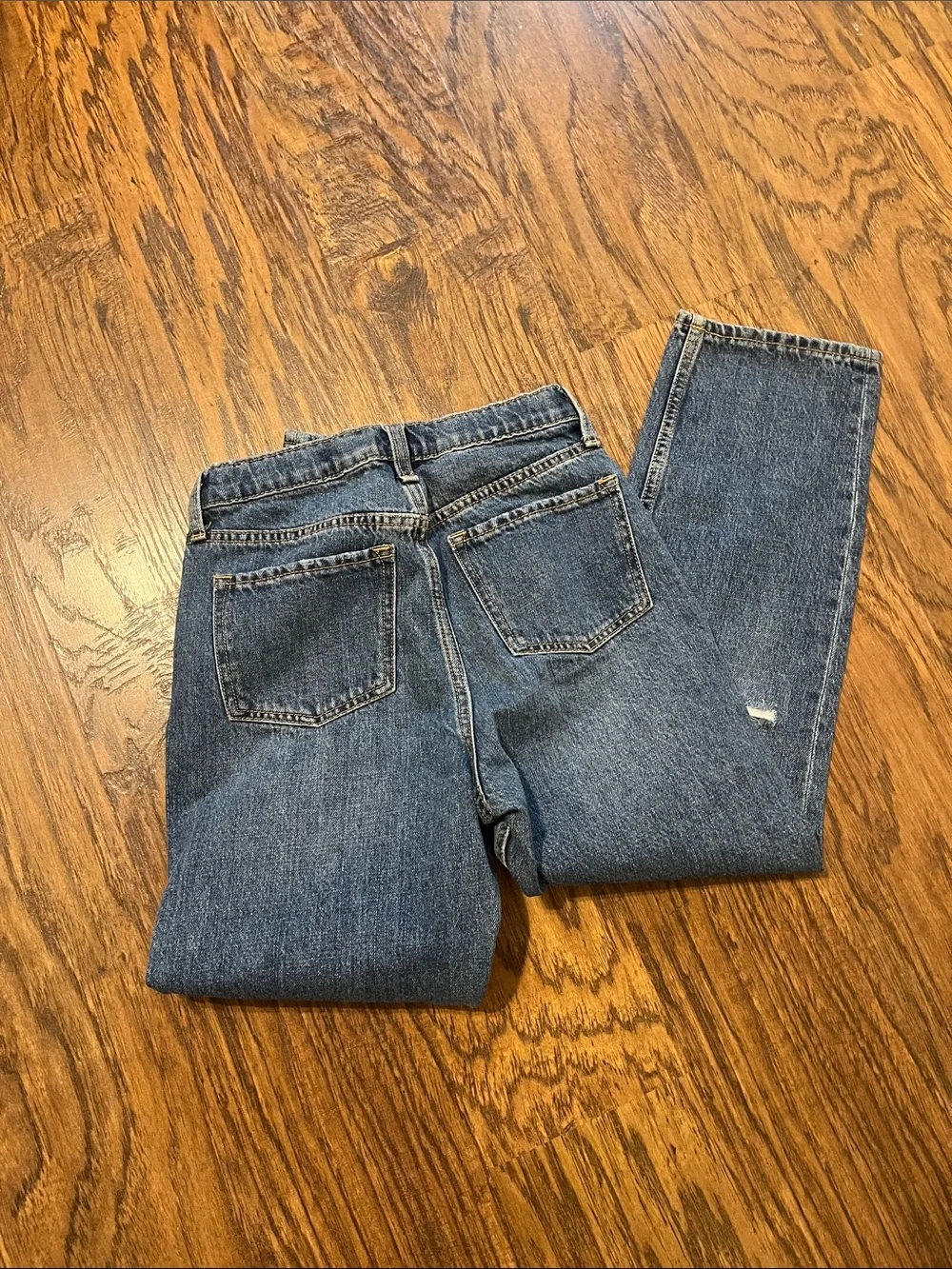 Old Navy Hig-rise Slouchy Straight Buit -in tough Jeans - Blue